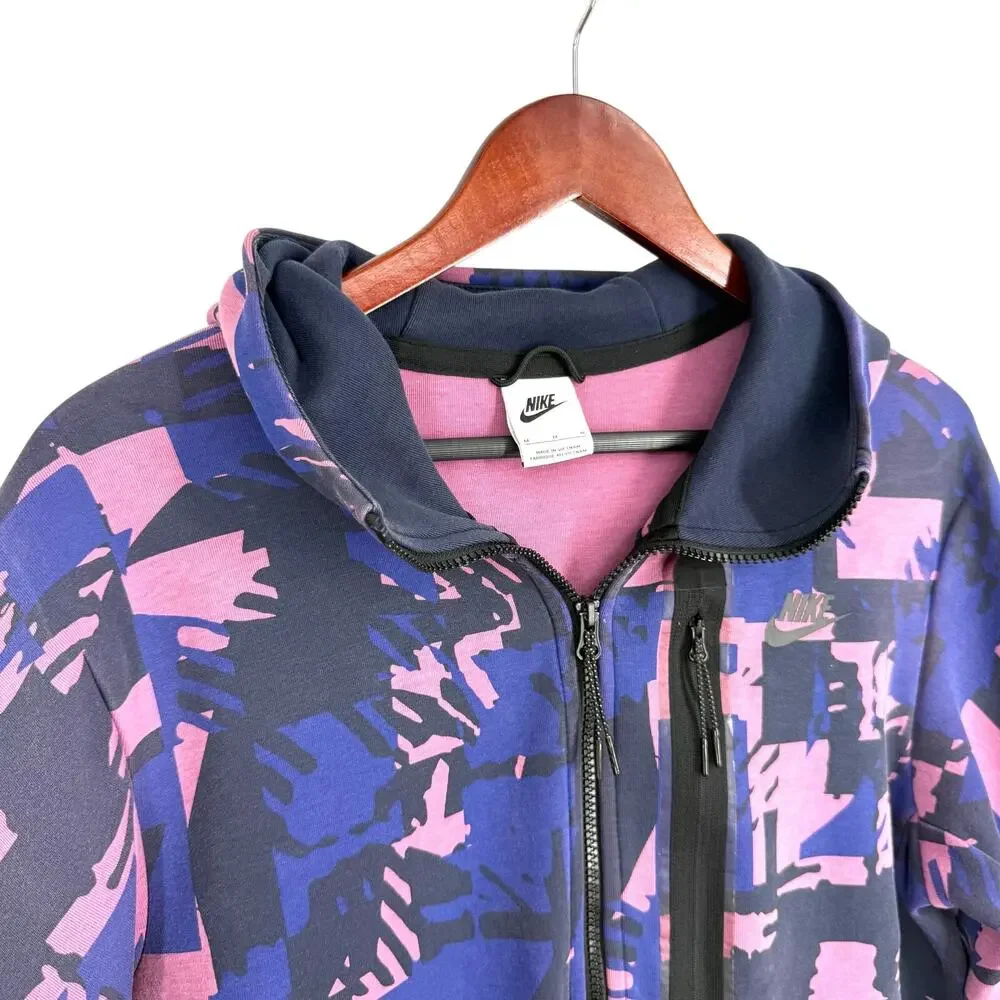 Nike Sportswear Mens Medium Tech Fleece Purple Full Zip Long Sleeve Jacket Top